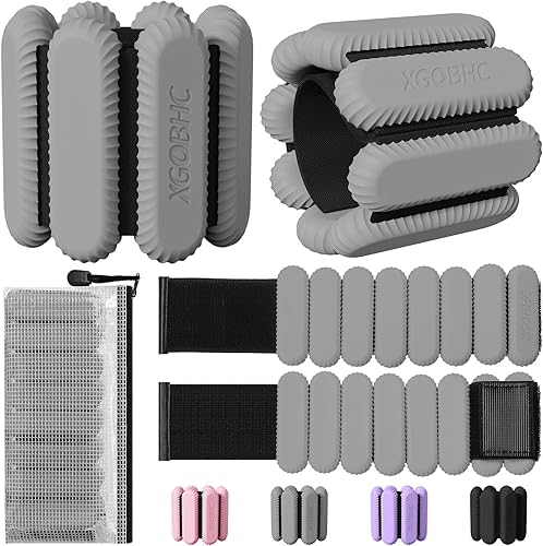 Miniatura 10 de Juego de 2 pesas para tobillo, pesas ajustables para muñeca y tobillo para mujeres, hombres, niños, entrenamiento de fuerza, piernas y brazos, pesas