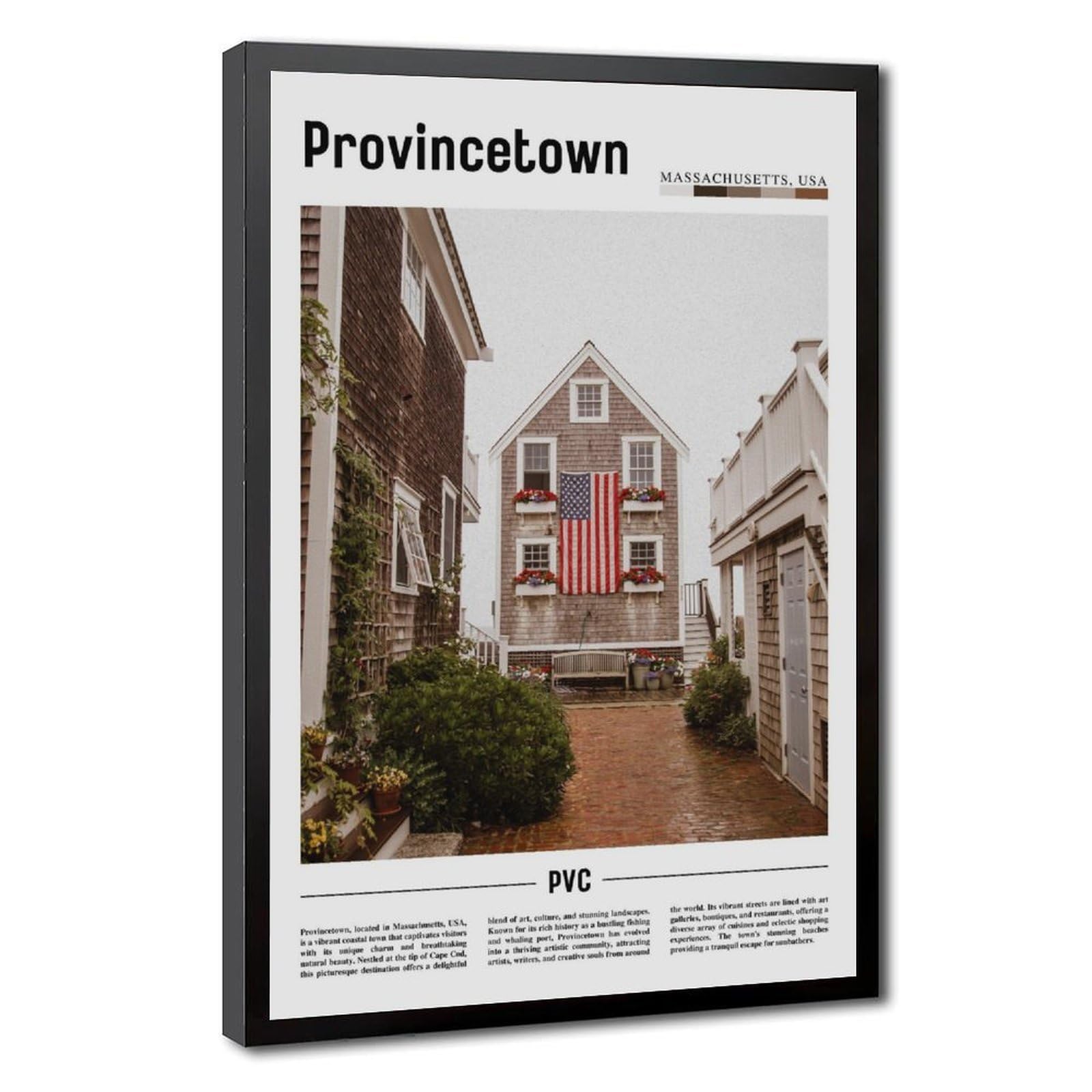 Wcyb Black Frame Provincetown Massachusetts Usa The United States Of America Scenery Travel Posters Prints Canvas Deco Paintings Wall Art Hangable Frame 12" L X 18" W