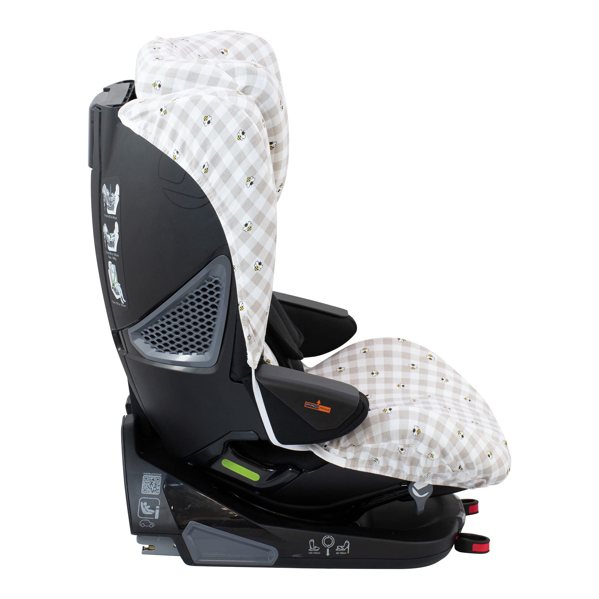 JYOKO KIDS Rivestimento per seggiolino auto in cotone compatibile con Jané Groowy ISize (Picnic Vichy)