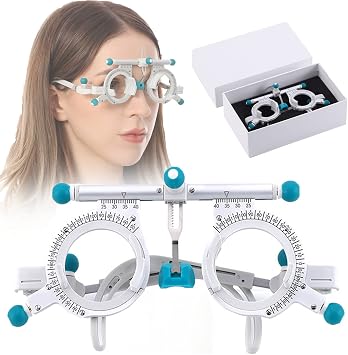 HNCXHX Adjustable Trial Frame,48-80mm Adjustable Interpupillary Distance Trial Lens Frame,Height,Tilt Angle Adjustable,Can Insert 5 Test Pieces,for Visual Inspection in Optical Shops,Eye Test
