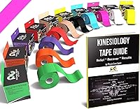 Vista 1 de Physix Gear Sport Kinesiology Tape (2 Pack or 1 Pack), Best Waterproof Muscle Support Adhesive, 2in x 16.4ft Roll Uncut, Physio Therapeutic Aid for