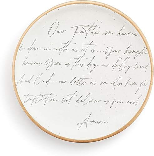 DEMDACO Inspired Everyday Collection Paw Prints On My Heart - Bandeja redonda de 2 tonos, color verde menta y blanco, 4 x 4, inspirada en cerámica,