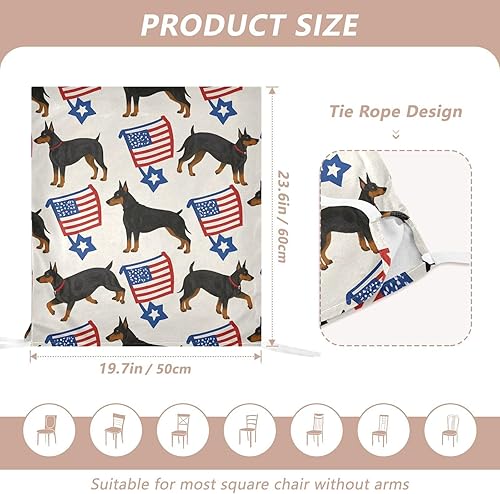 Miniatura 3 de Juego de 6 fundas decorativas para sillas de sala de estar del 4 de julio, Día de la Independencia para decoración del hogar, funda extraíble para