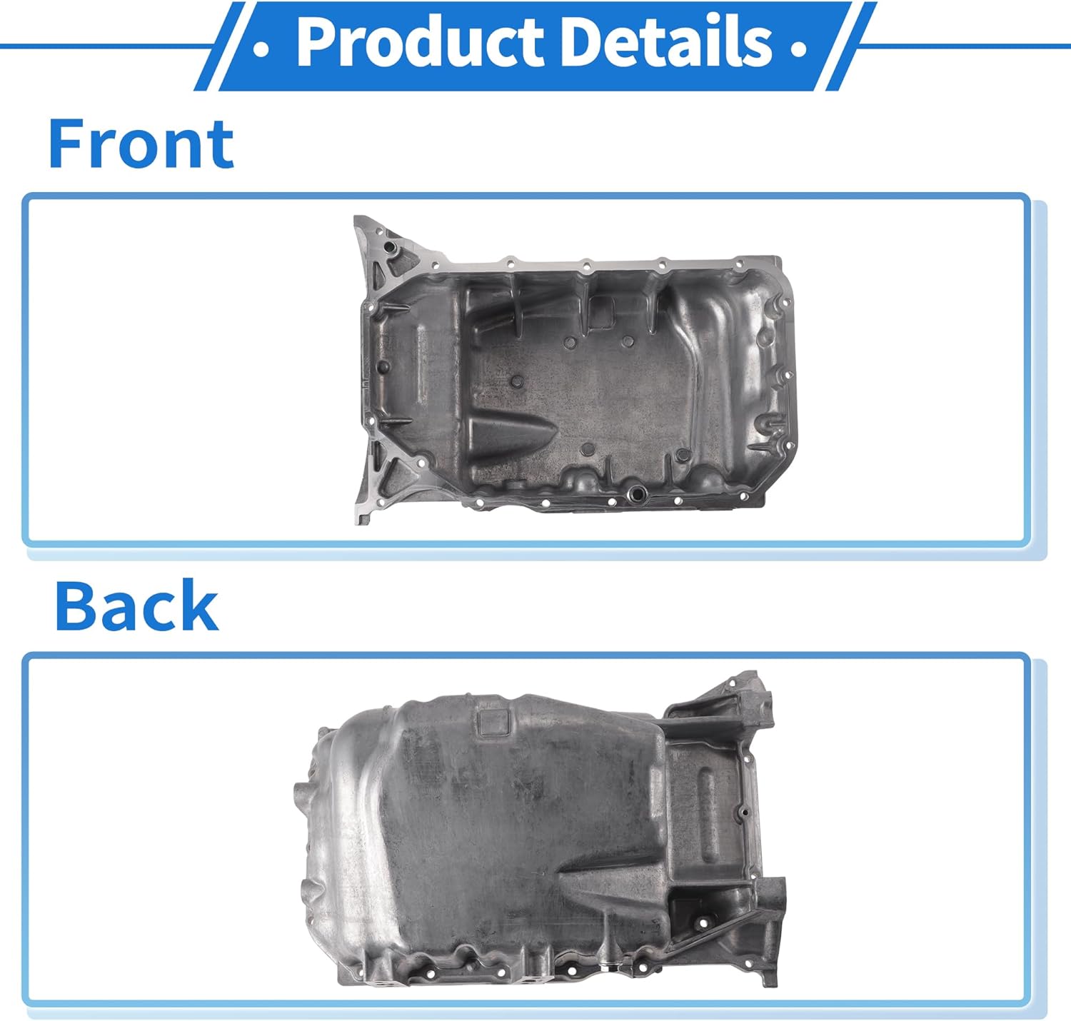 No.11200REZA00 Engine Oil Pan Oil Pan Sump Transmission Oil Pan for Honda CR-V 2010-2011 Aluminum Alloy Silver Tone