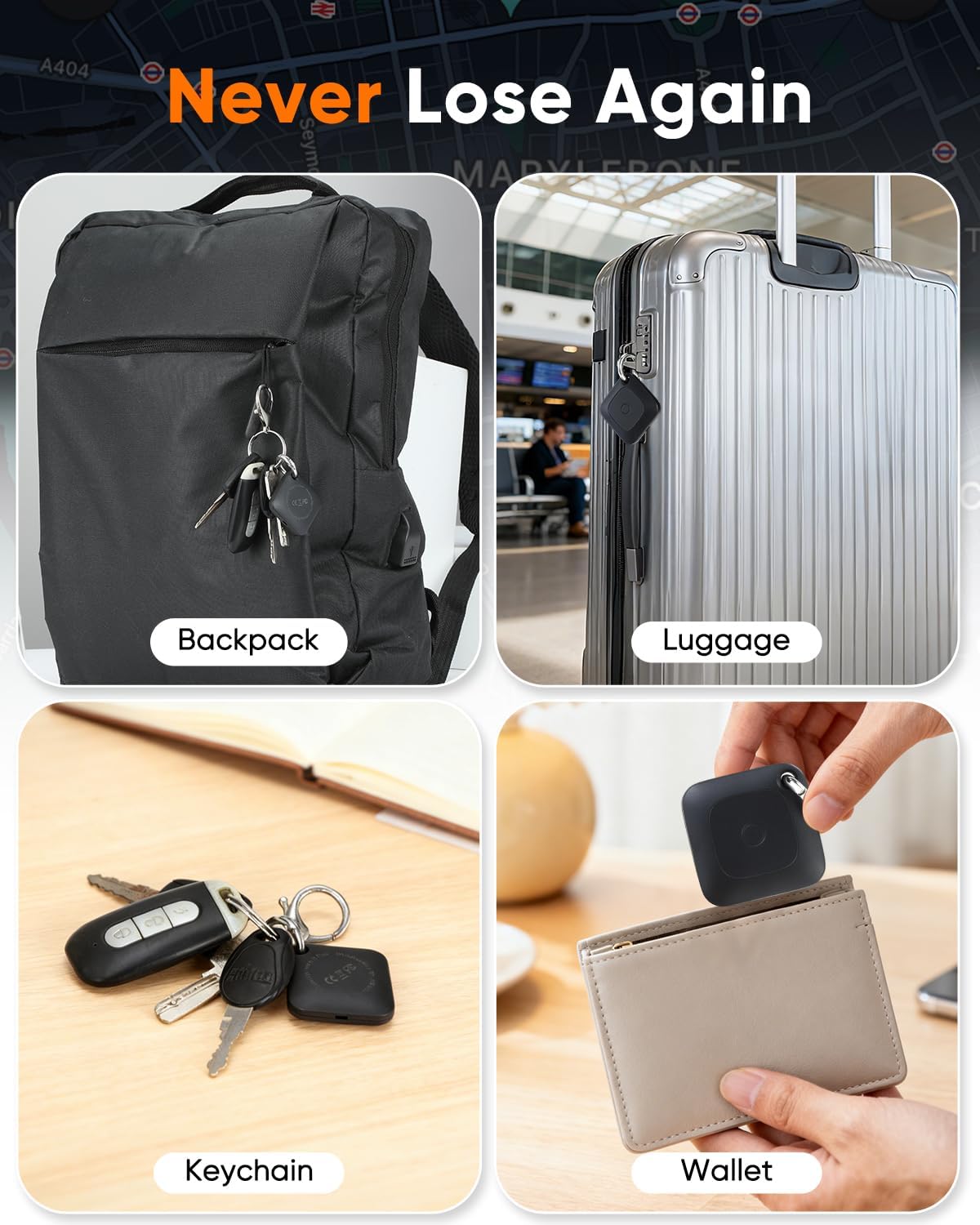 Air Tracker Tag - MFi Certified · Works with Apple Find My (iOS Only) · Replaceable CR2032 Battery (Included) · IP67 Waterproof · 100dB · Bluetooth 5.2 · Key/Luggage/Pet Locator - Image 5