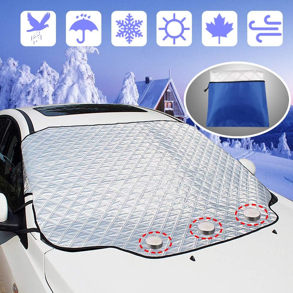 YANX Car Windshield Snow Cover Sunshade Cover Frost Windshield Cover with Magnetic Edges Defense Snow, Sunshine, Ice and Frost