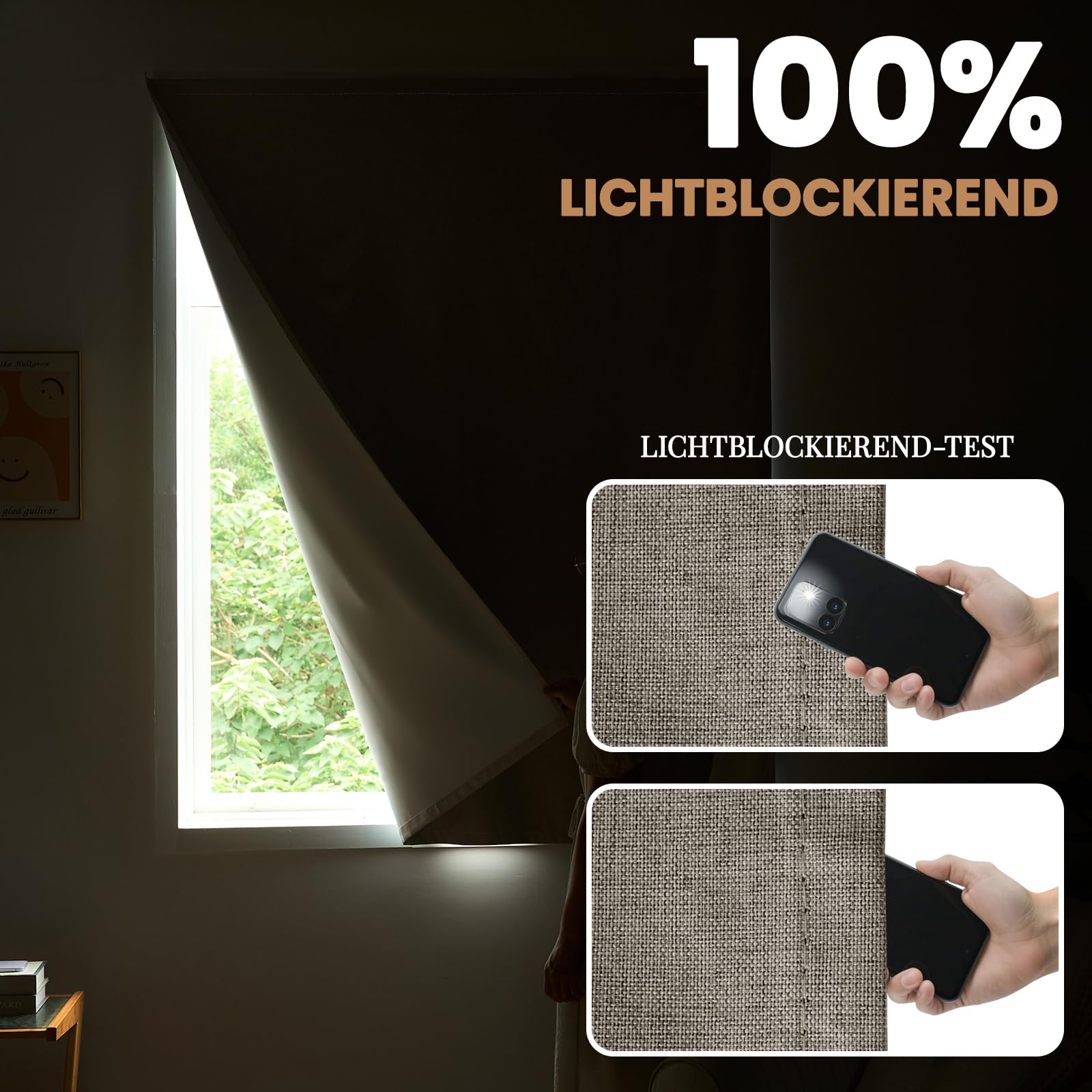 Jilron Tenda per Porta Opaca con Adesivo 100% Impermeabile Senza Forare per Interni Camera da Letto Soggiorno Protezione Solare per Finestre Protezione dal Calore (Caffè Chiaro-H182 x L64 cm