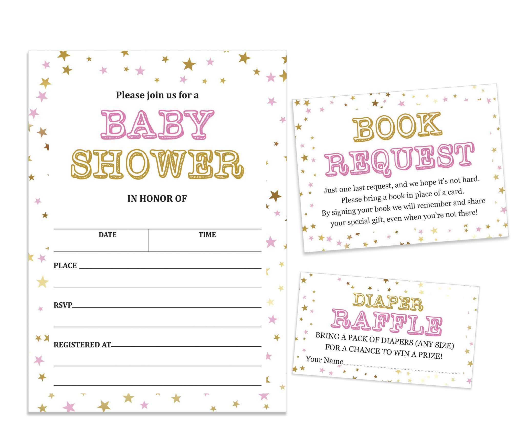 Inkdotpot Set Of 30 Confetti Gender Neutral Baby Shower Invitations-Diaper Raffle Tickets And Baby Shower Book Request Cards Invites Its A Boy Its A Girl