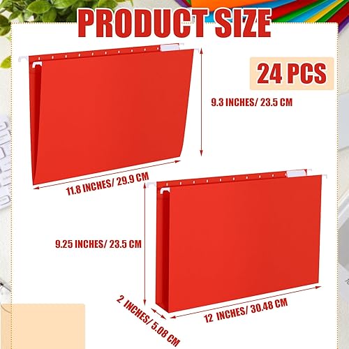 Miniatura 2 de 24 carpetas colgantes de capacidad adicional, tamaño carta, carpetas colgantes expandibles reforzadas con expansión para armarios, oficinas, cajones