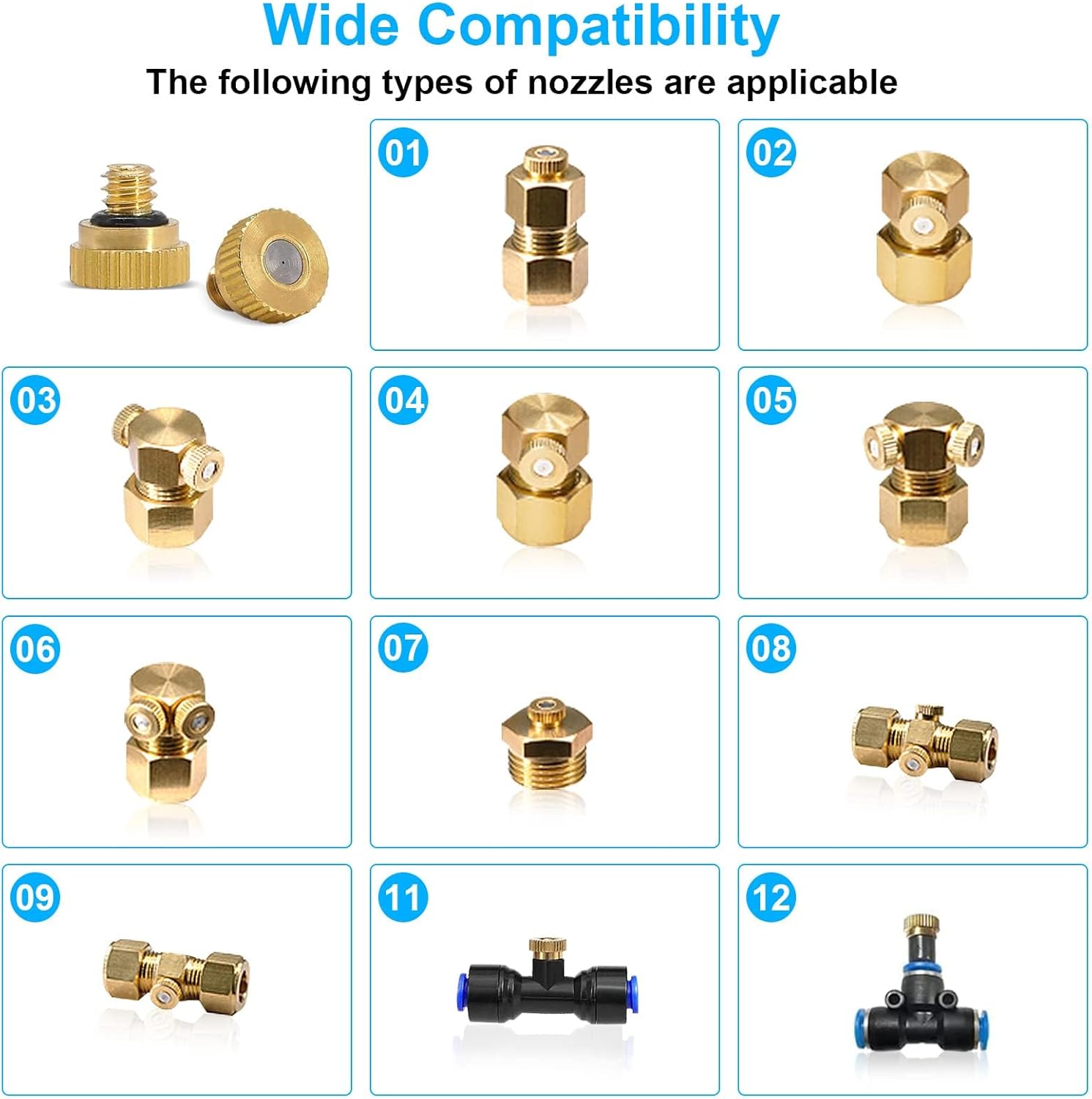 POCKET PANDA Mister Cooling System, 35FT Misting Hose + 20pcs Brass Nozzles. Outdoor Water Mister System for Porch, Umbrella, Deck, Canopy, Fan. Mist Hose for Garden, Greenhouse. Backyard Cooler kit.