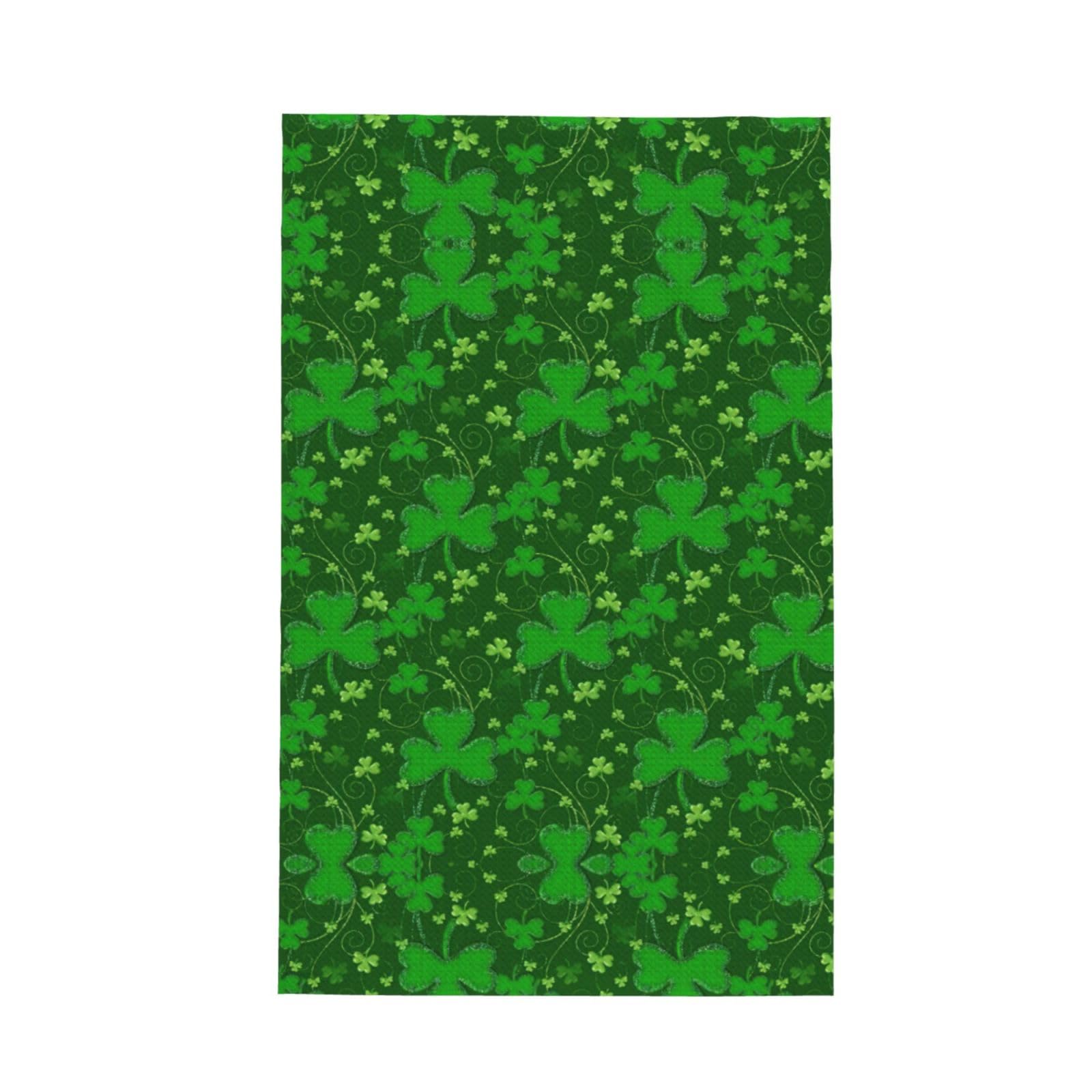 Uusnwaa Background St Patrick'S Day Glitter Printed Waffle Microfiber Kitchen Towels
