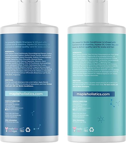Miniatura 4 de Champú y acondicionador de biotina con fregadores, cepillo de champú para el cabello y exfoliadores del cuero cabelludo con champú y acondicionador