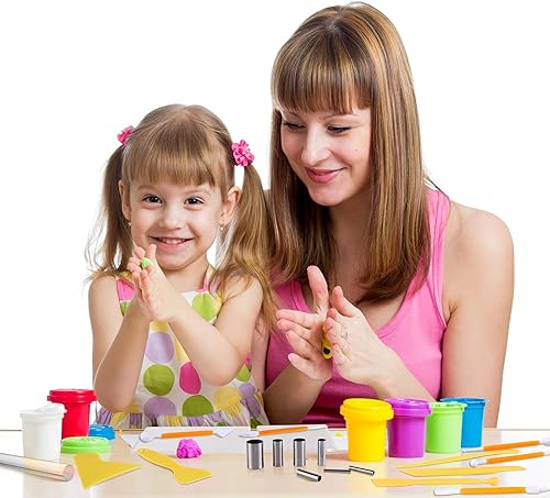 Miniatura 7 de Honoson Juego de 24 herramientas de escultura de arcilla, herramientas de arcilla polimérica, juego de bricolaje con rodillo, hoja acrílica, tablero