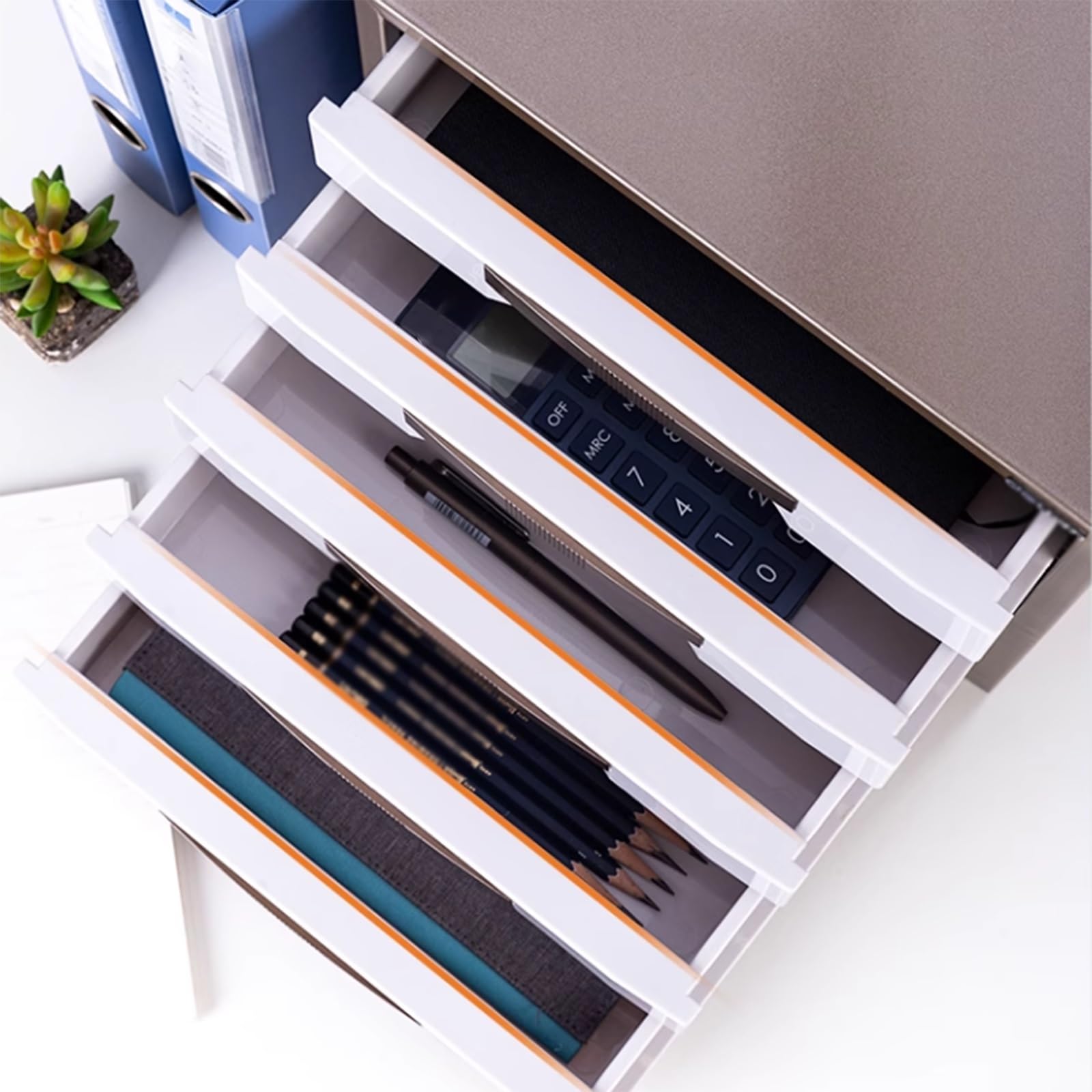 Abschließbarer Aktenschrank aus Metall für den Schreibtisch – 7 Schubladen für A4/Briefe, Dokumente, Ordner & Papiere, Büroaufbewahrungslösung & stilvolles Design
