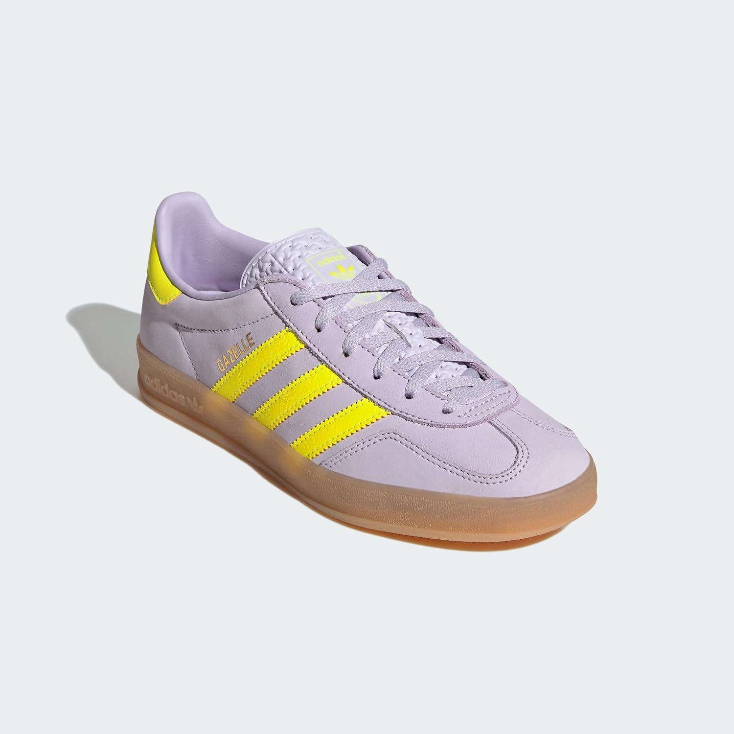 adidas Gazelle Indoor Women Sneakers, Silver Dawn/Solar Yellow/Gum, Size 7.5 - Image 5