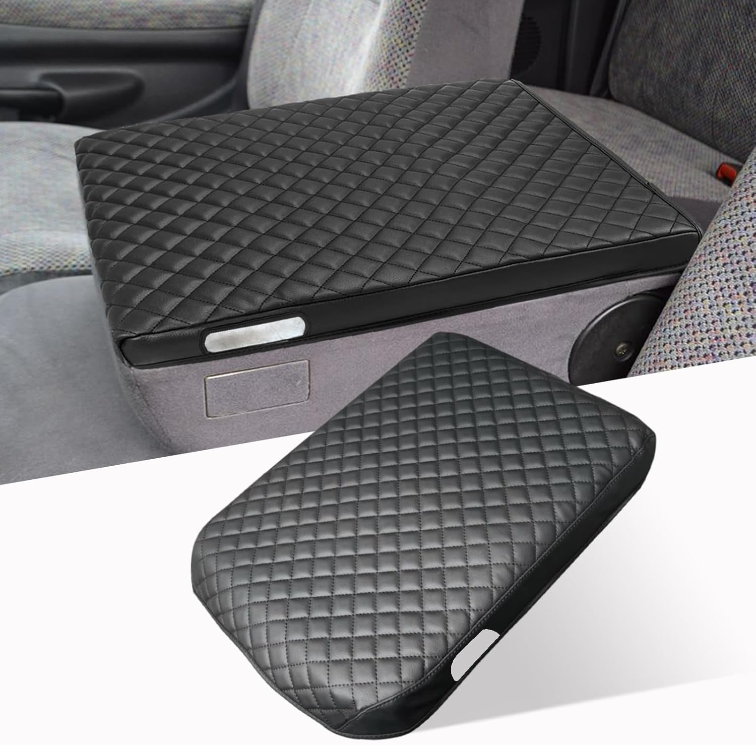 Center Console Cover for Dodge Ram 1500 2500 3500 1994-2001, 19"x15" Jump Seat, Scratch Resistance Armrest Cover Vinyl Leather Trim Interior Accessories (Jump Seat Only)