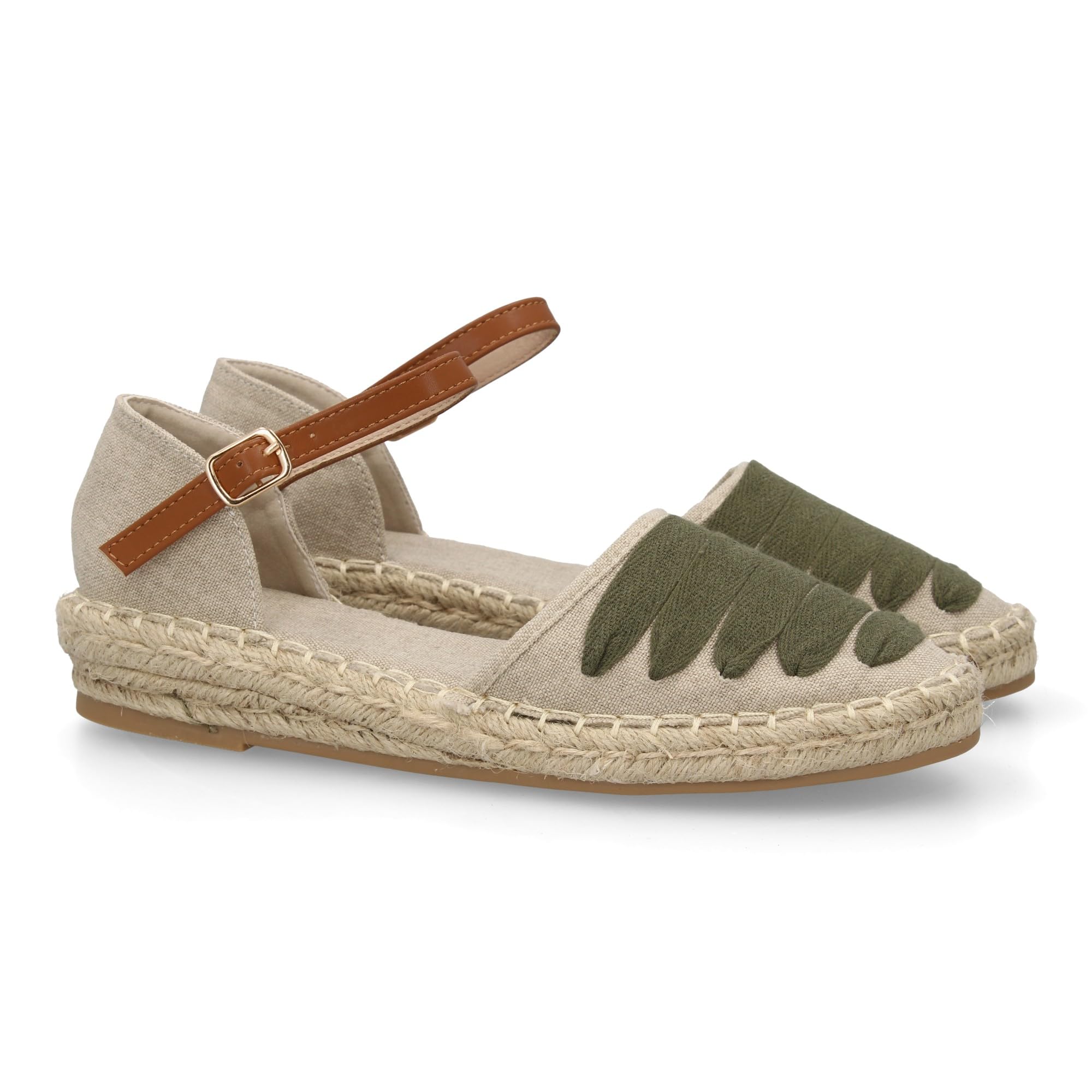 shoes&blues.es Espadrillas da Donna dal Design Fresco e Naturale, perfette per L'Estate. Caratterizzate da Cinturini Colorati sul Davanti. Punta e Tallone Chiusi, Suola in Juta Comoda e Leggera.