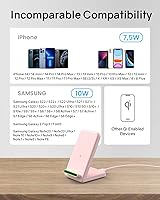 Vista 2 de GEEKERA Cargador inalámbrico, paquete de 2 cargadores de teléfono inalámbricos para Apple iPhone 14, 13, 12, 11, Pro, Pro Max, Mini, X, Xr, soporte