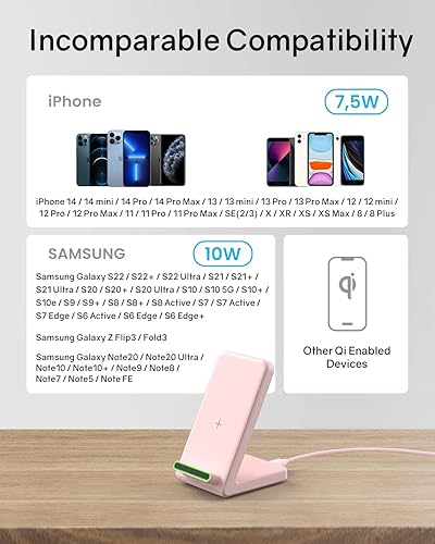 Miniatura 2 de GEEKERA Cargador inalámbrico, paquete de 2 cargadores de teléfono inalámbricos para Apple iPhone 14, 13, 12, 11, Pro, Pro Max, Mini, X, Xr, soporte