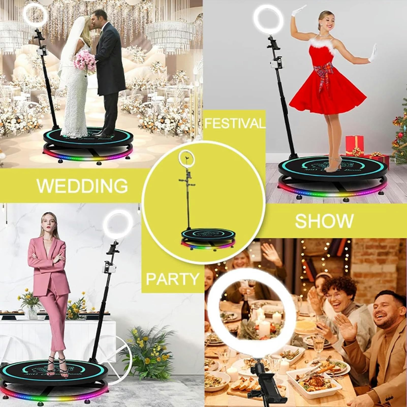 Amazon.co.jp: 360度写真ブースマシン、360度自動回転カメラブース68 
