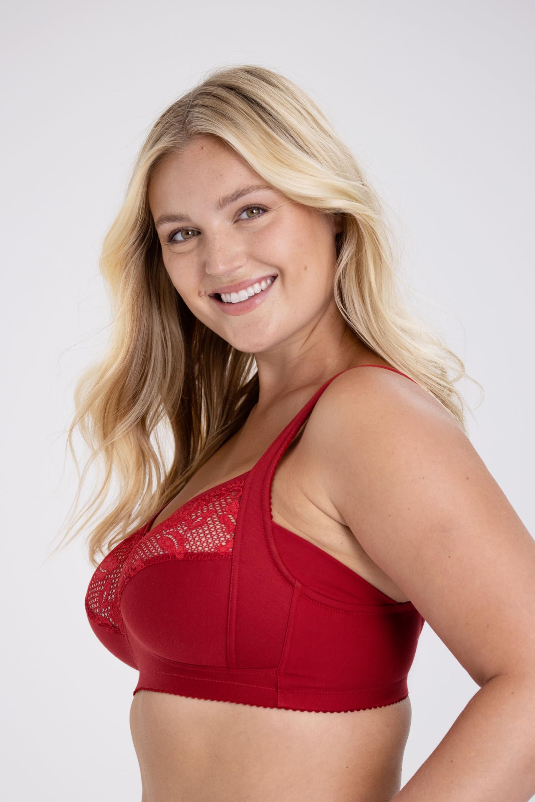 Miss Mary of Sweden Lovely Lace Support – Bezfiszbinowy, podtrzymujący komfortowy biustonosz bawełniany