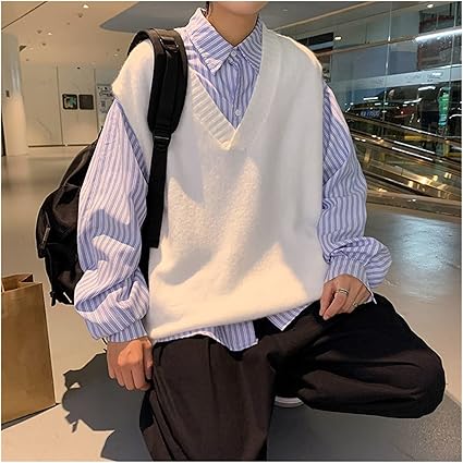 Amazon Co Jp N A Vネックセーターベストメンズカジュアルニットプルオーバーメンズルーズノースリーブセーターメンズ服 Color C Size Xxl Code ファッション