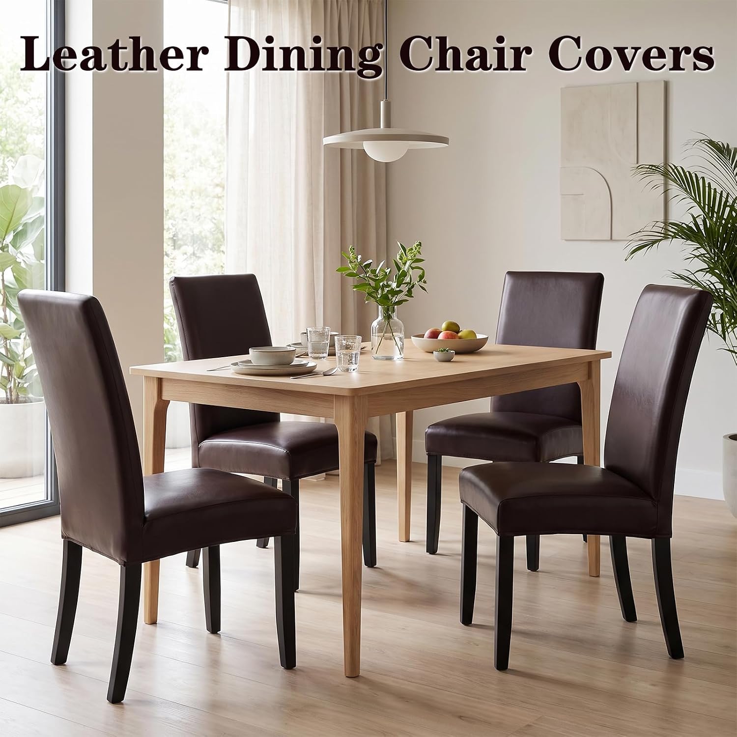 PU Leather Chair Covers for Dining Chairs Waterproof Dining Chair Covers