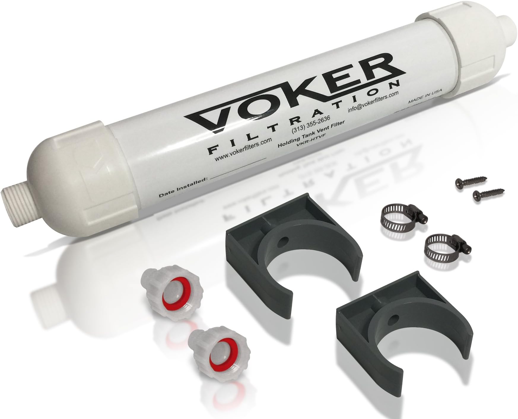 Voker Holding Tank Vent Filter New Installation Kit (5/8) by Voker