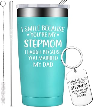 Grifarny Stepmom Gifts from Stepdaughter, Daughter, Son - Mothers Day Christmas Birthday Gifts for Stepmoms, Step Mom, Stepmother - Stepmoms Tumbler Cup 20oz