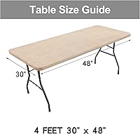 Vista 6 de smiry Mantel rectangular, impermeable, elástico ajustable para mesas de 4 pies, manteles de vinilo con parte trasera de franela lavable para picnic