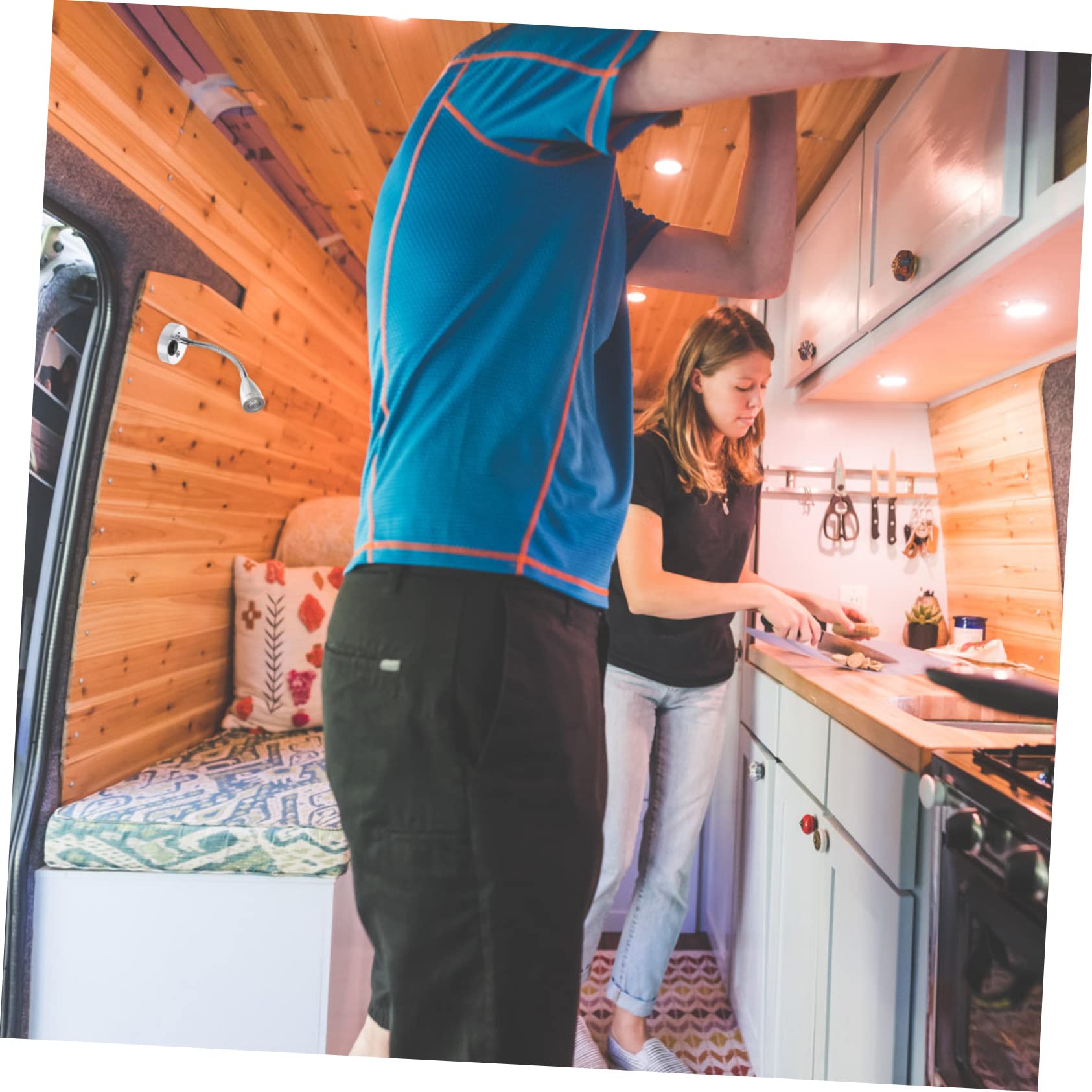 QUMIIRITY 2Pcs Flexible Gooseneck LED Reading Lights Modern Bedside Lamps for Bedroom Home Office Comfortable Night Reading Light