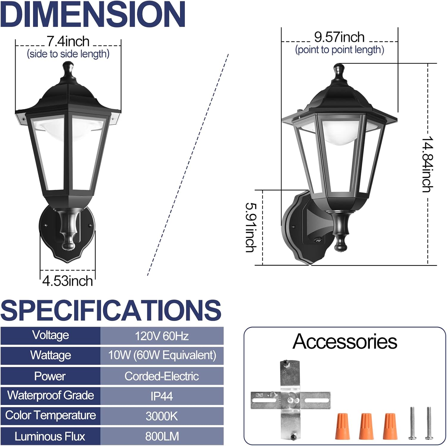 FUDESY Dusk to Dawn Outdoor Wall Lantern, Sensor Exterior Porch Light Fixtures, Waterproof Anti-Rust Wall Sconce Light Fixture Wall Mount, Matte Black LED Wall Lamp for Hose, Porch, Doorway
