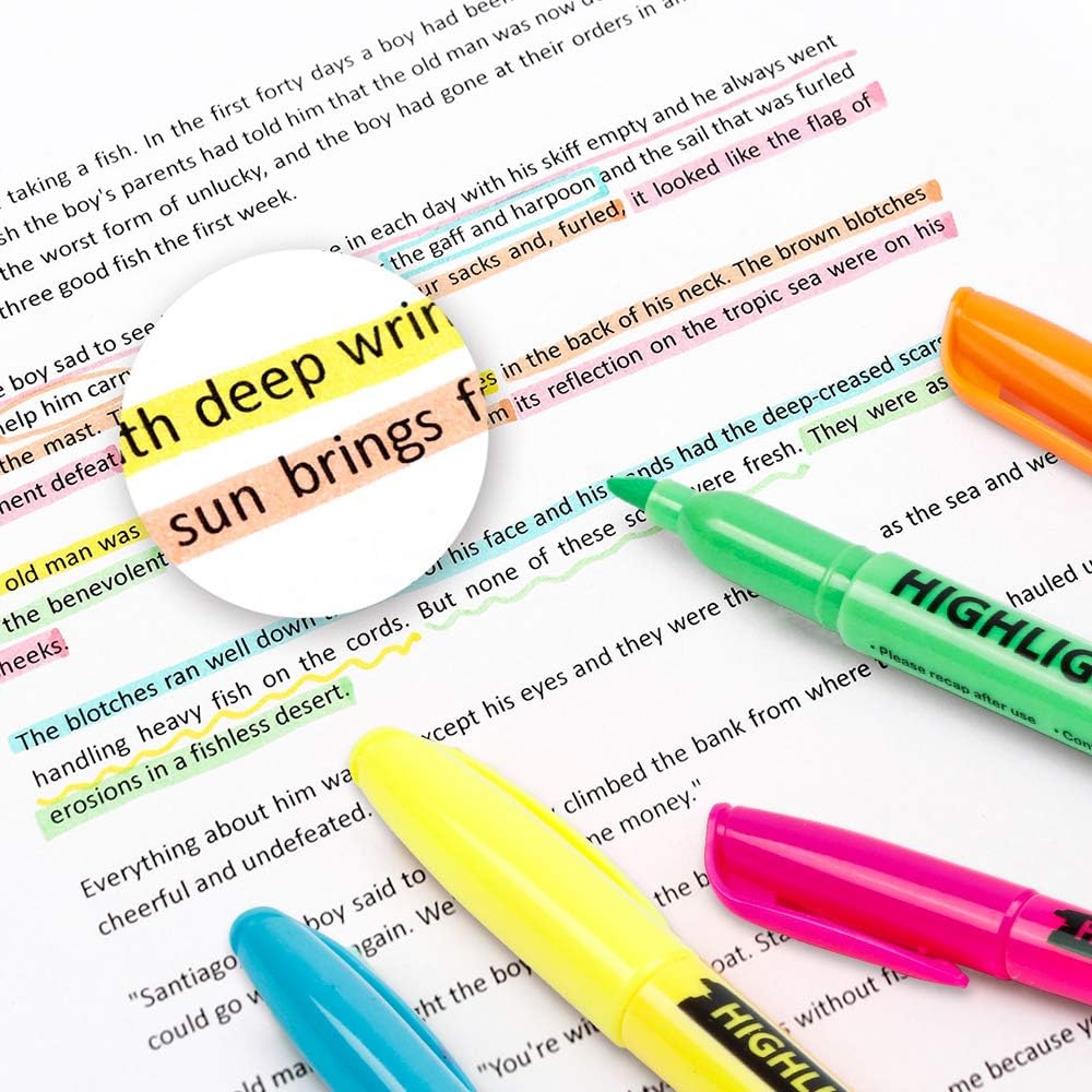 Lelix 30 Pack Highlighters, 10 Bright Colors, Chisel Tip, Quick Drying for Back to School, Office, Home, ideal for Highlighting Underlining : Office Products