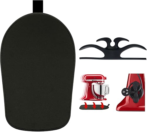 Alfombrilla deslizante para mezclador Kitchenaid con organizadores de cables negros almohadilla deslizante para mezclador Kitchenaid de 45 a 5