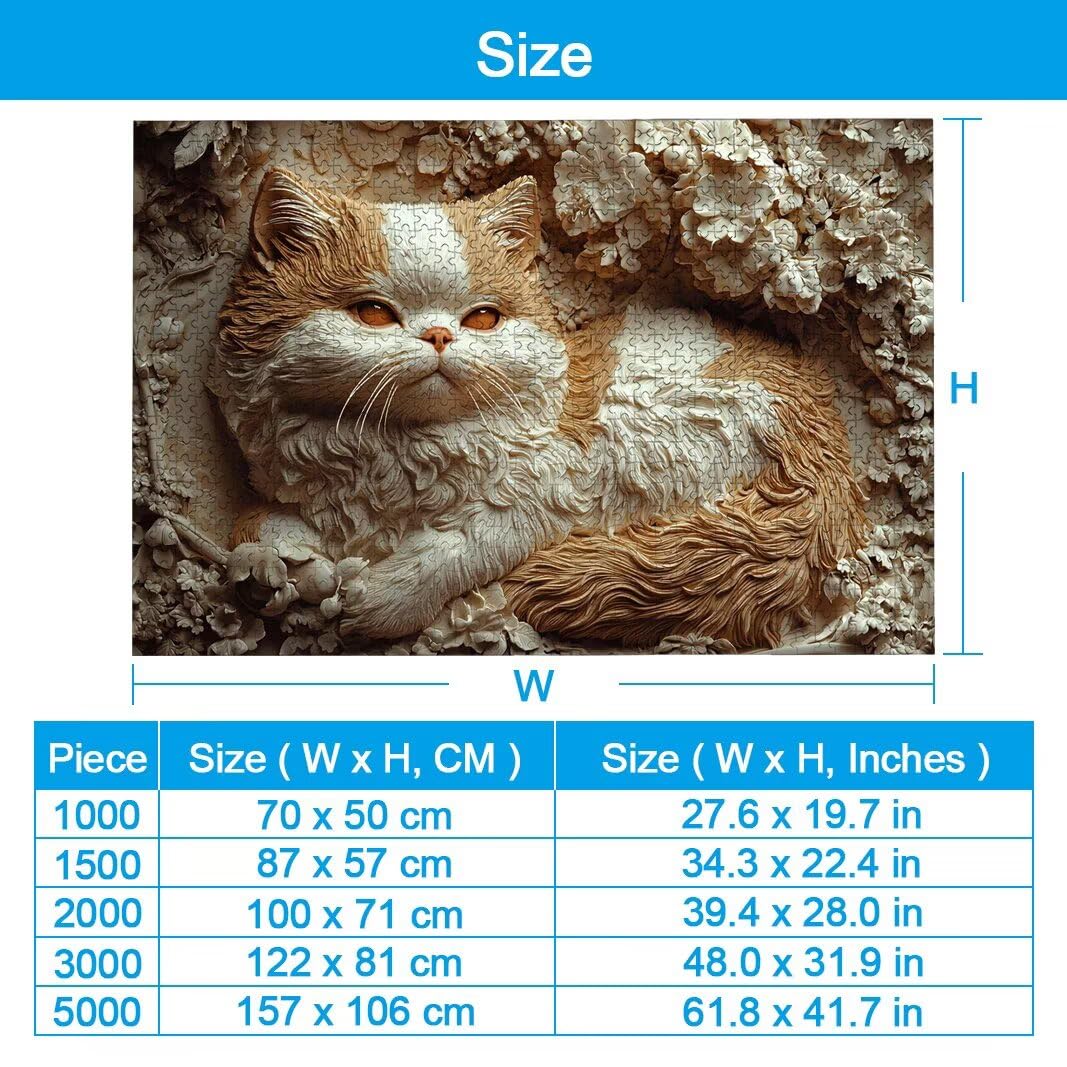 Puzzle 1000 Piezas, Puzzle Gato de Madera para Adultos, Regalos -2342
