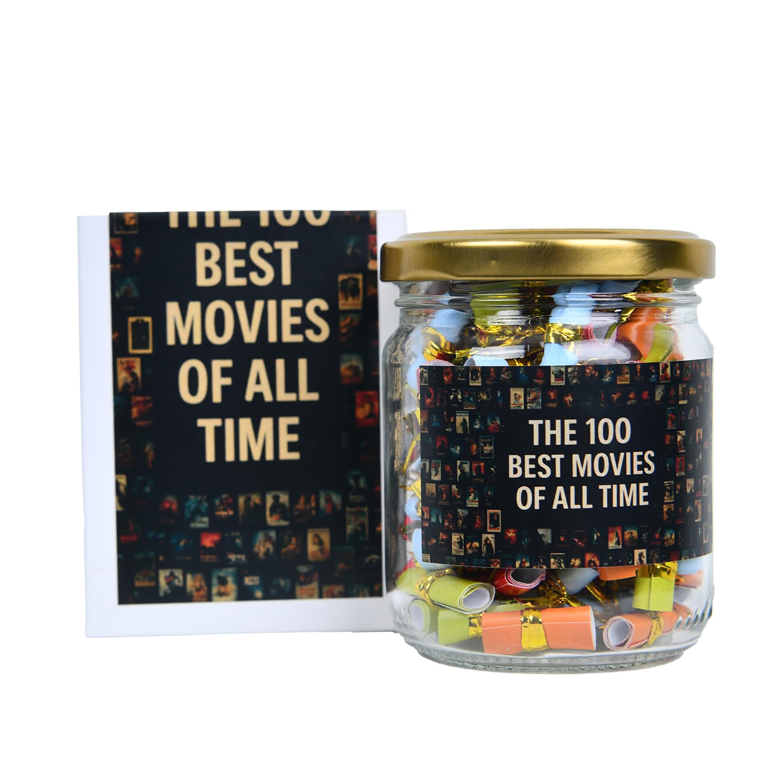 100 Best Movies Ever Jar | Must-Have Films for Movie Lovers | Handcrafted Gift for Film Buffs, Friends & Family | Fun Movie Night Ideas | Perfect Gift for Birthdays, Holidays & Special Occasions