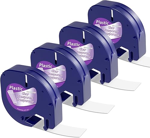 Cinta transparente de repuesto para rotuladora, cinta de repuesto transparente para rotuladora Dymo, recambios transparentes Dymo de 1/2'' x 13',