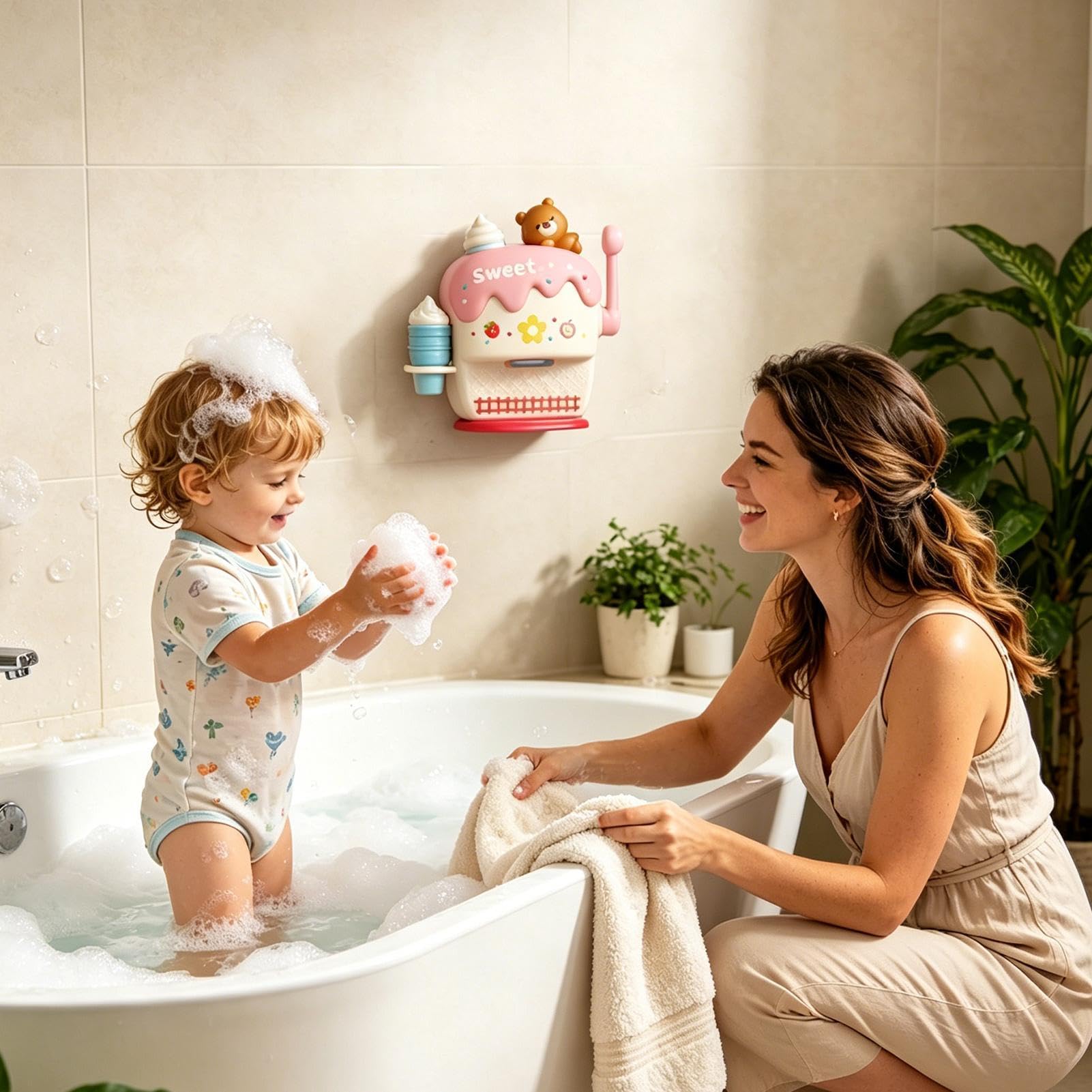 Macchina Per Il Bagno Interattivo E Divertente Educativo | Macchina Bolle Da Vasca per Casa Uso Quotidiano Viaggio Asilo Scuola Materna Compleanno Feste Vacanza