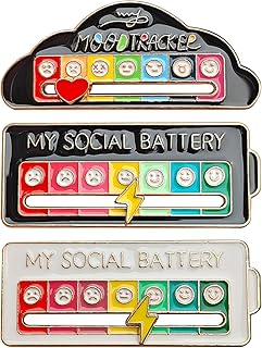 ソーシャルバッテリーピン 3個 マイソーシャルバッテリーピン 7つのムードからお選びいただけます (スタイル1)