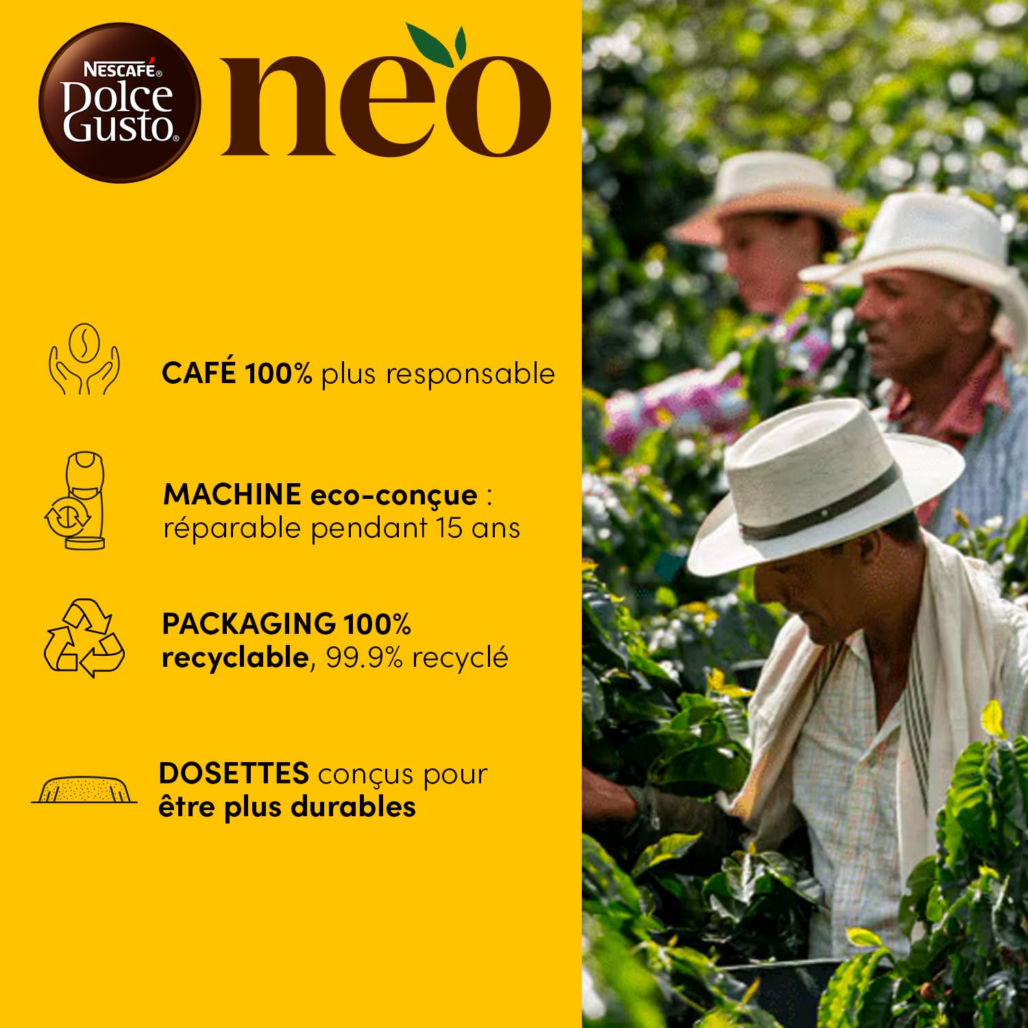 Nescafé Dolce Gusto NEO CAFFE - Machine À Café KRUPS pour Dosettes Compostables - Technologie Brevetée SmartBrew 3-En-1 - Cafetière Connectée - Cafés noirs, KP830110, Blanc
