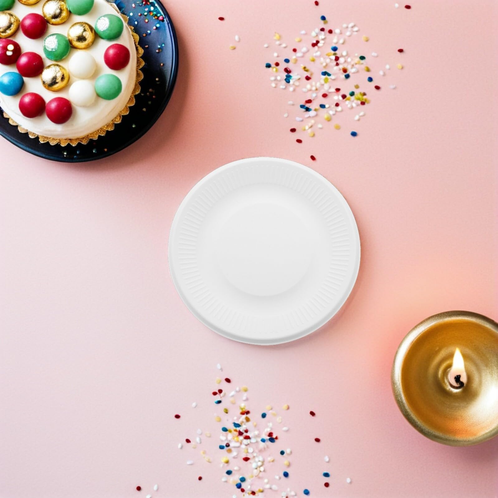 TEHAUX Piatti di Carta da 6 Pollici Set da 200 Pezzi Piatti Monouso Rotondi per Dessert Antipasti e Snack per Feste Matrimoni ed Eventi Formali