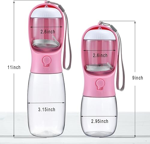 Vista 13 de Botella de agua para perros con contenedor de alimentos, cuenco de agua para cachorros de viaje, dispensador portátil para mascotas, artículos