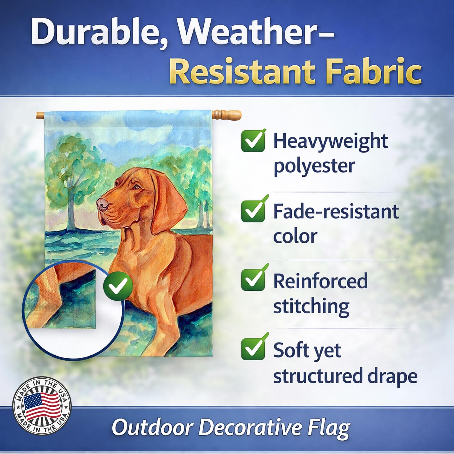 Caroline's Treasures 7264CHF Vizsla Flag Tela, grande, multicolore