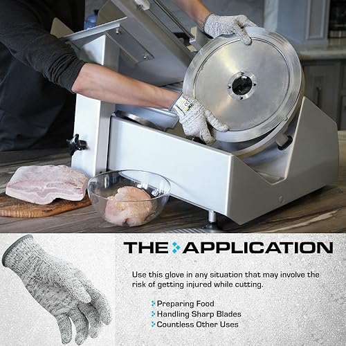 Vista 12 de Glove Station Ultra Durable Series Cut Resistant Gloves - Cutting Gloves for Chefs, BBQ and Cooking - Level 5 Protection Gris granito