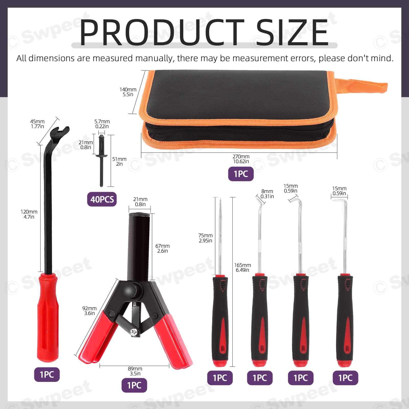 Swpeet 46Pcs Poly Rivet Gun Set - Image 2