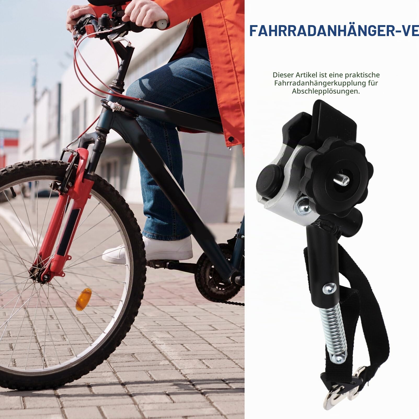 Garneck Fahrrad Anhängerkupplung, Universal Fahrradanhänger Aluminium Legierung Linker Fahrrad Kupplung Anhänger Fahrradanhänger Befestigung Ersatzteile
