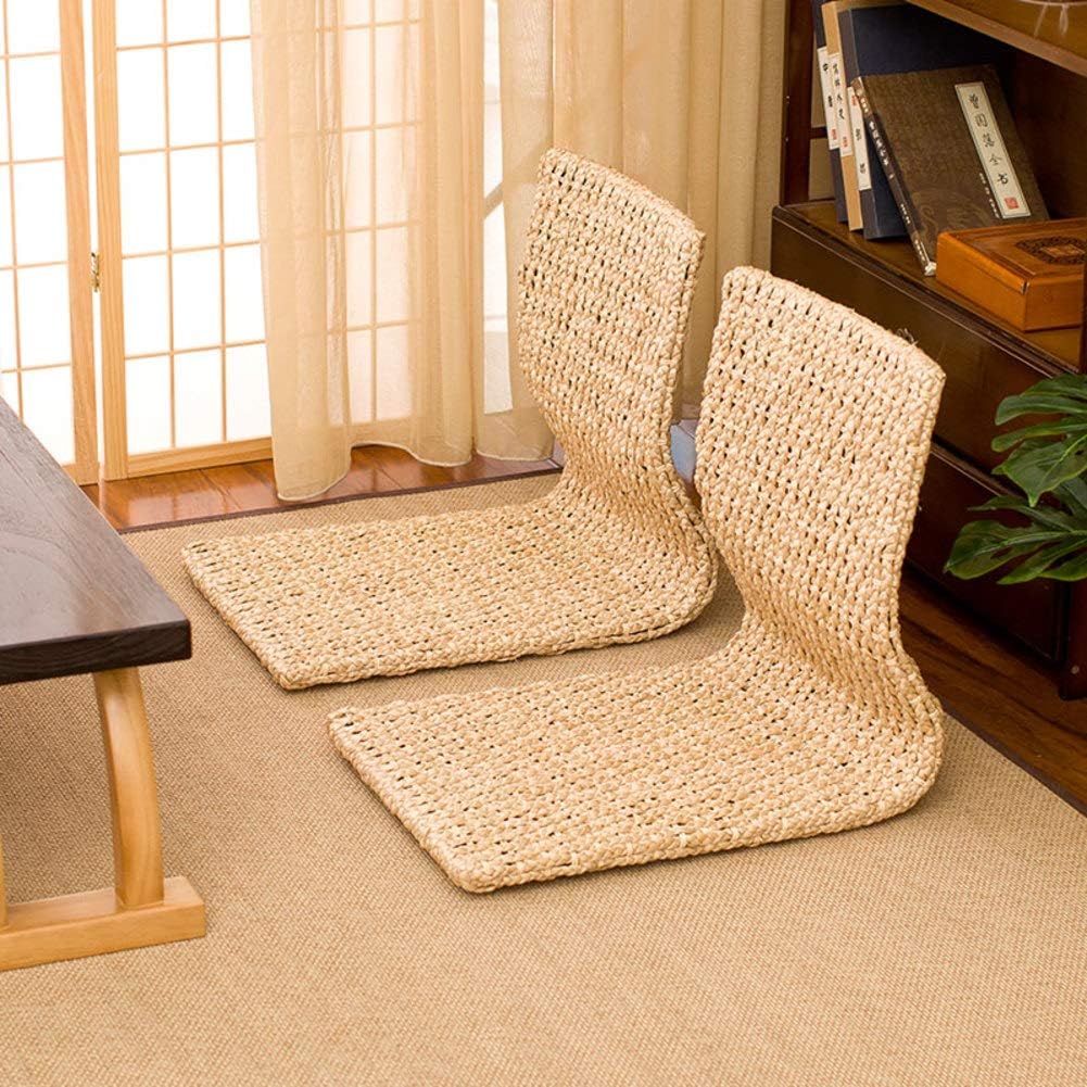 Silla de suelo japonesa estilo Tatami para meditación y relajación, antideslizante, materiales naturales, soporte posterior para juego, diseño de ventana flotante, sin patas
