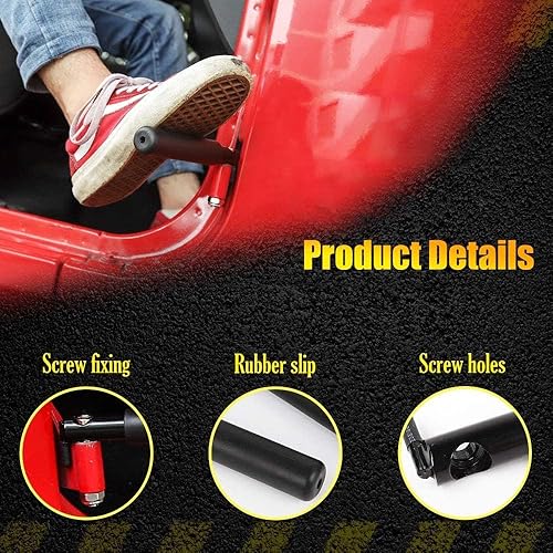 Miniatura 2 de JeCar - Pie para reposapiés de pedales de acero sólido para Jeep Wrangler Jk JKU JL 2007-2018, 1 par