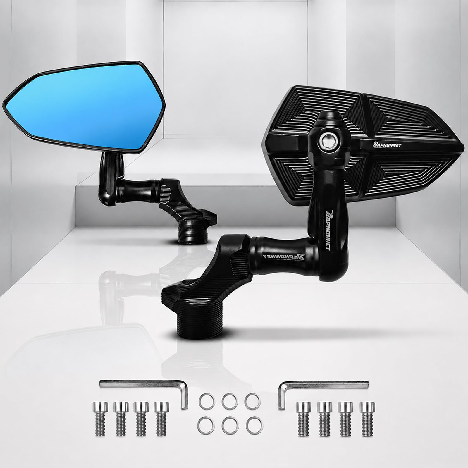 Universal Motorrad Spiegel Set M8 M10, CNC Motorrad Rückspiegel