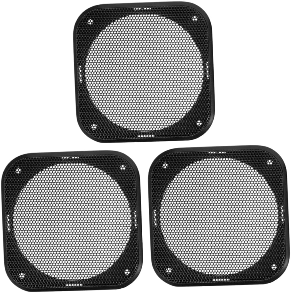 Black Square Speaker Grill Cover 3 Pcs for Car Audio Devices